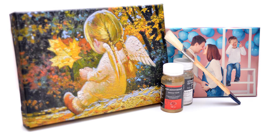 покрытие холста лаком